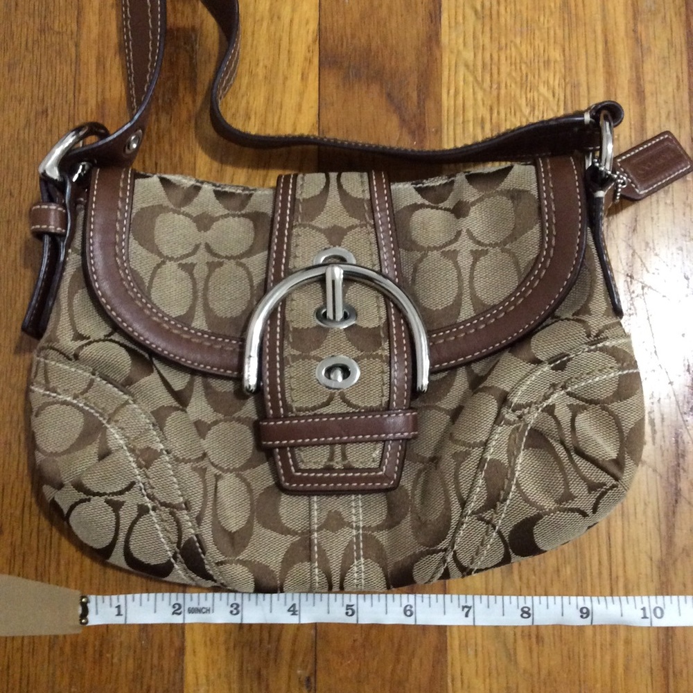 Coach Tan & Brown Signature Soho Flap Handbag